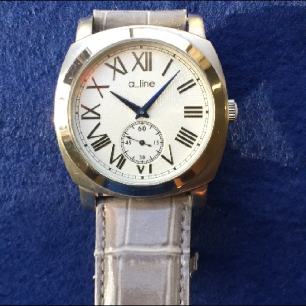 A_line Pyar Gray Leather Strap Watch